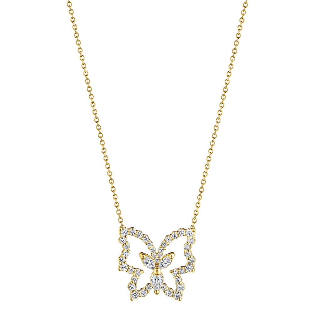 Diamond Butterfly Pendant