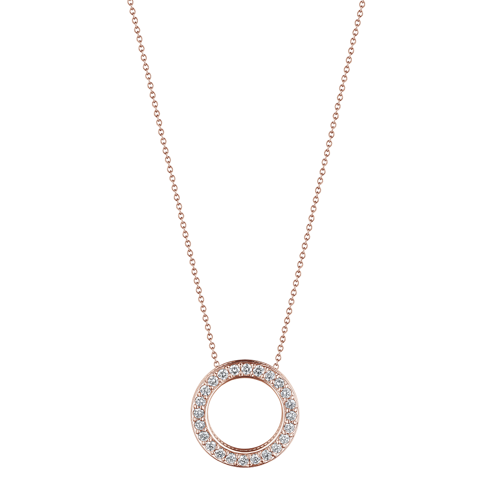 Beaded Diamond Circle Pendant