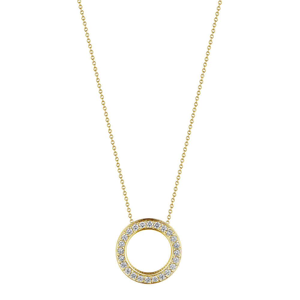 Beaded Diamond Circle Pendant