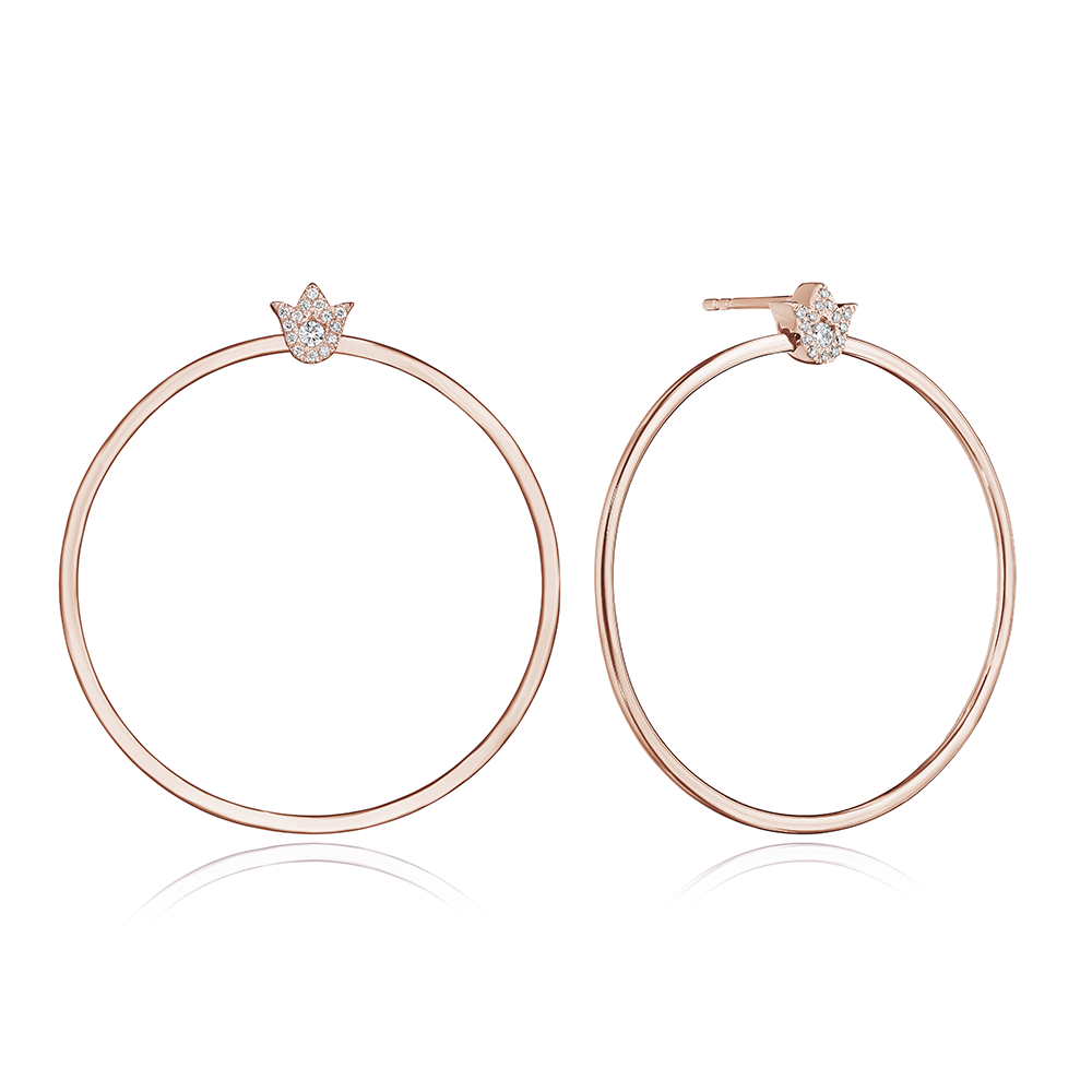 Medium Crest Circle Earring