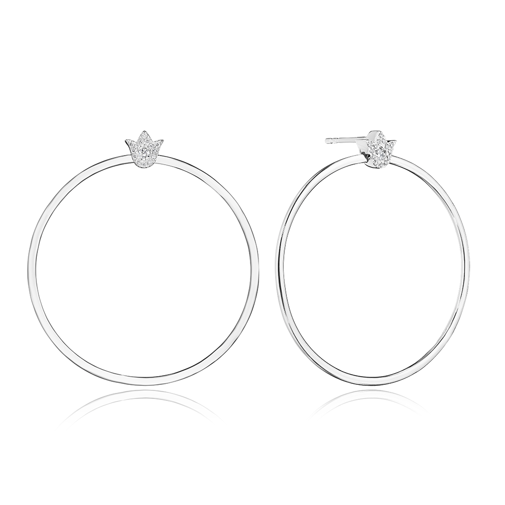 Medium Crest Circle Earring