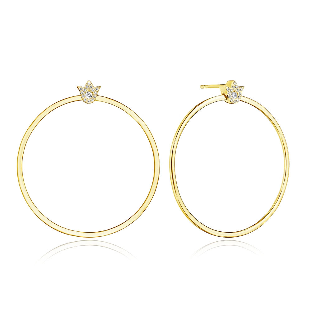 Medium Crest Circle Earring