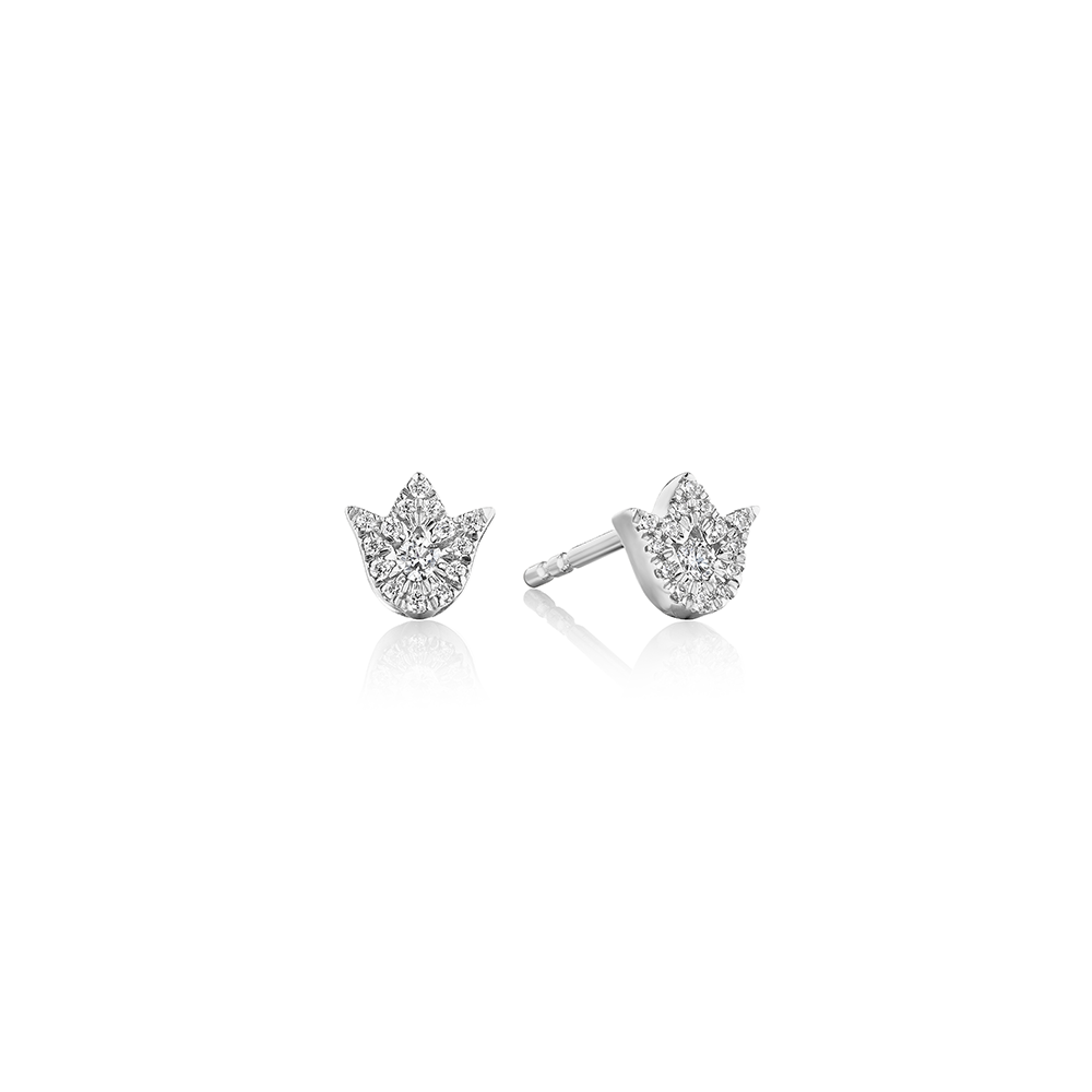 Crest Diamond Stud Earring