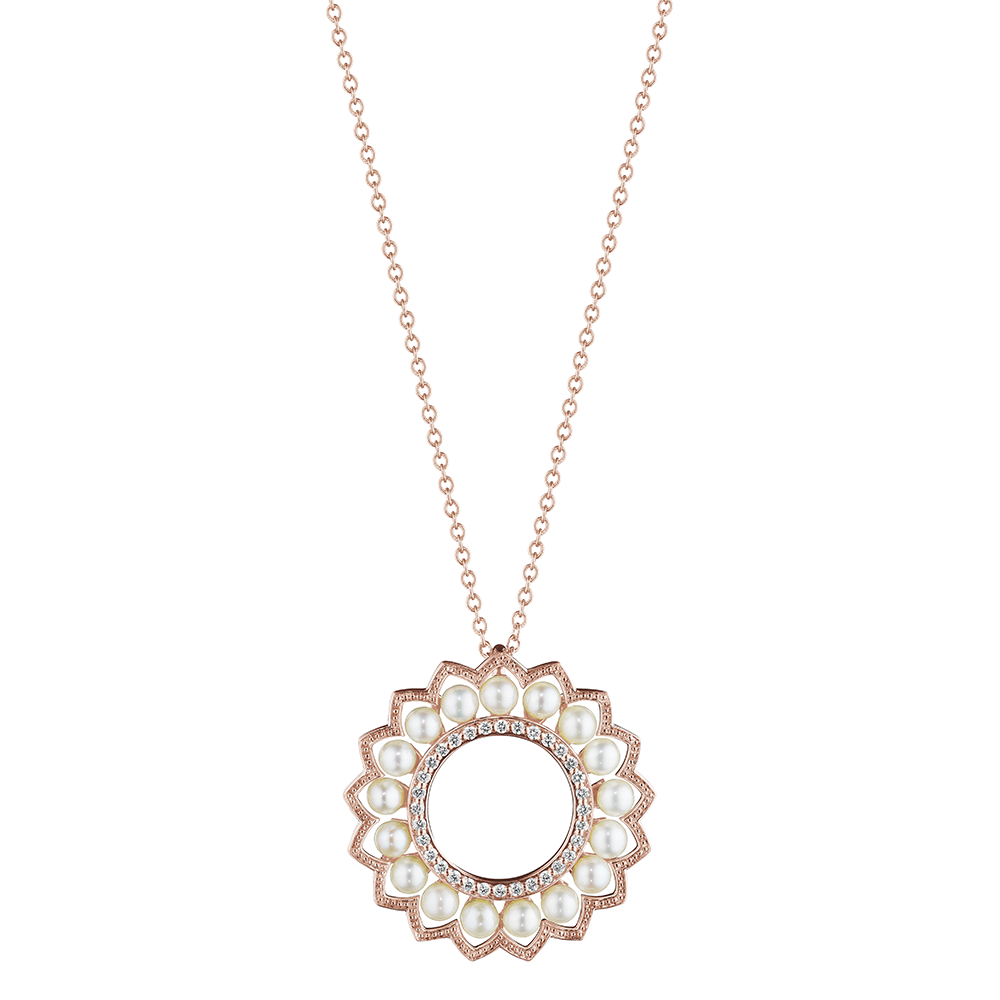 Belle Beaded Pearl & Diamond Pendant