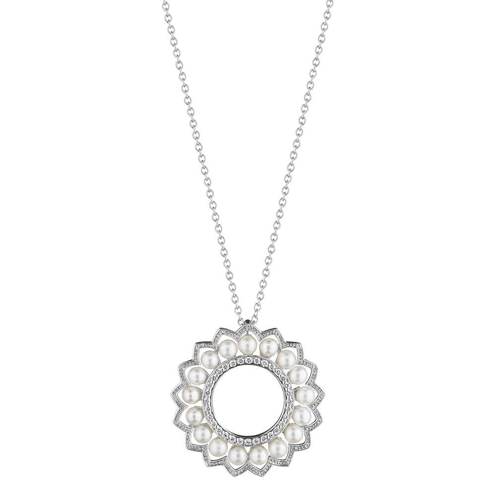 Belle Beaded Pearl & Diamond Pendant