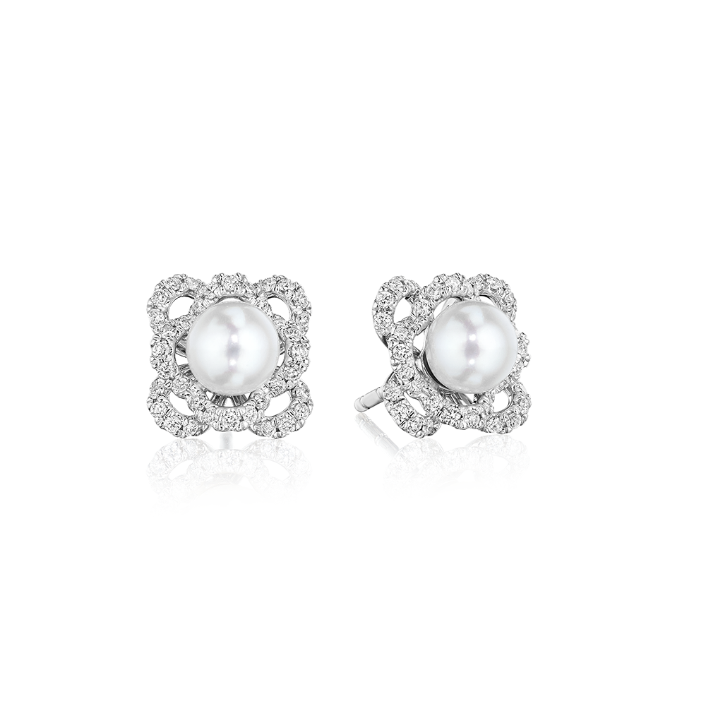Floret Diamond & Pearl Stud