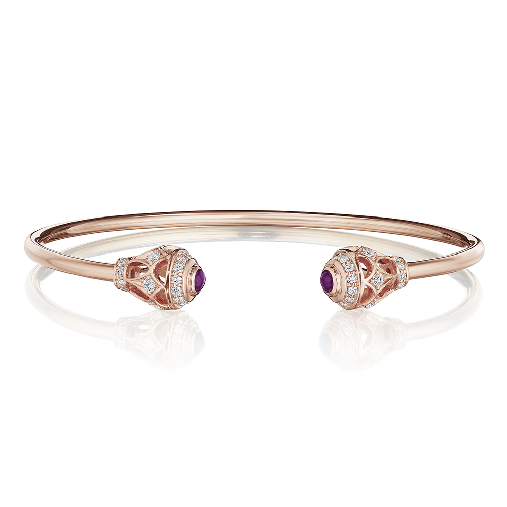 Diamond & Amethyst Toi Et Moi Bangle