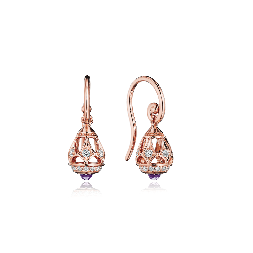 Diamond & Amethyst Dangle Earring