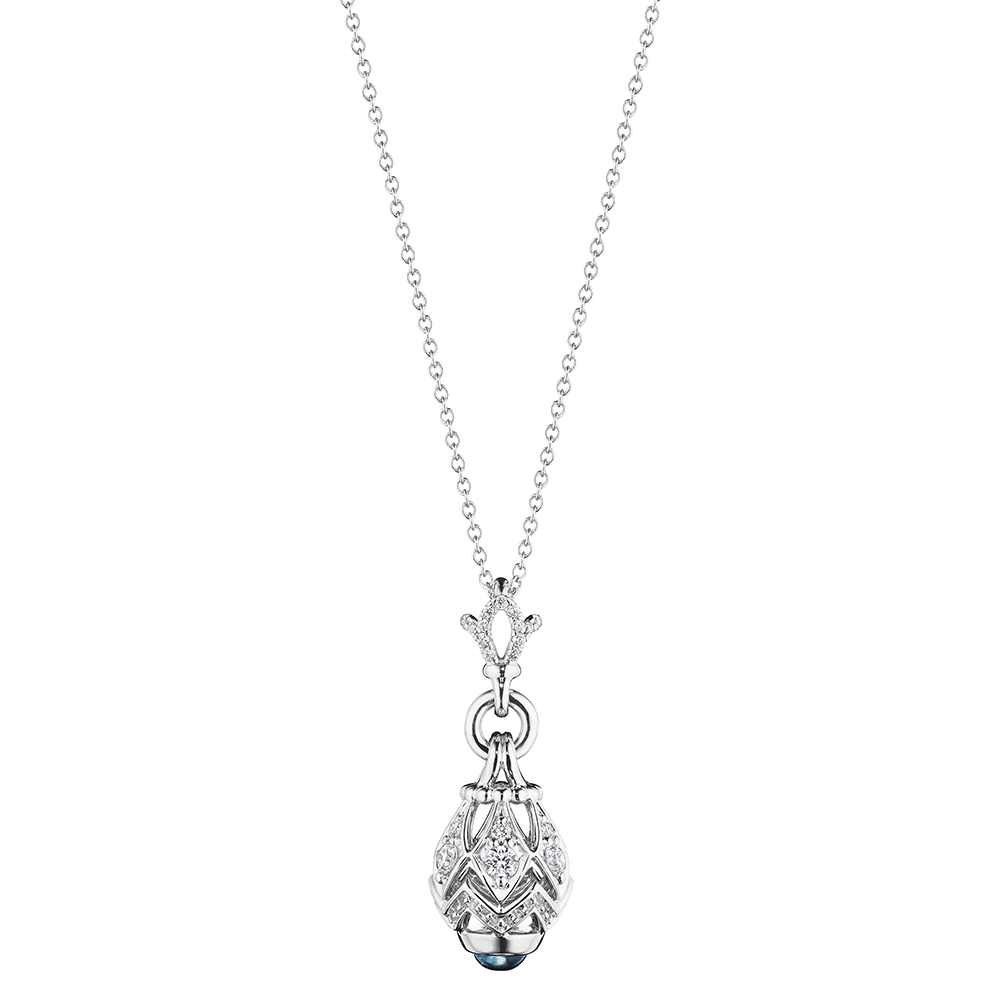 Diamond & Blue Topaz Pendant