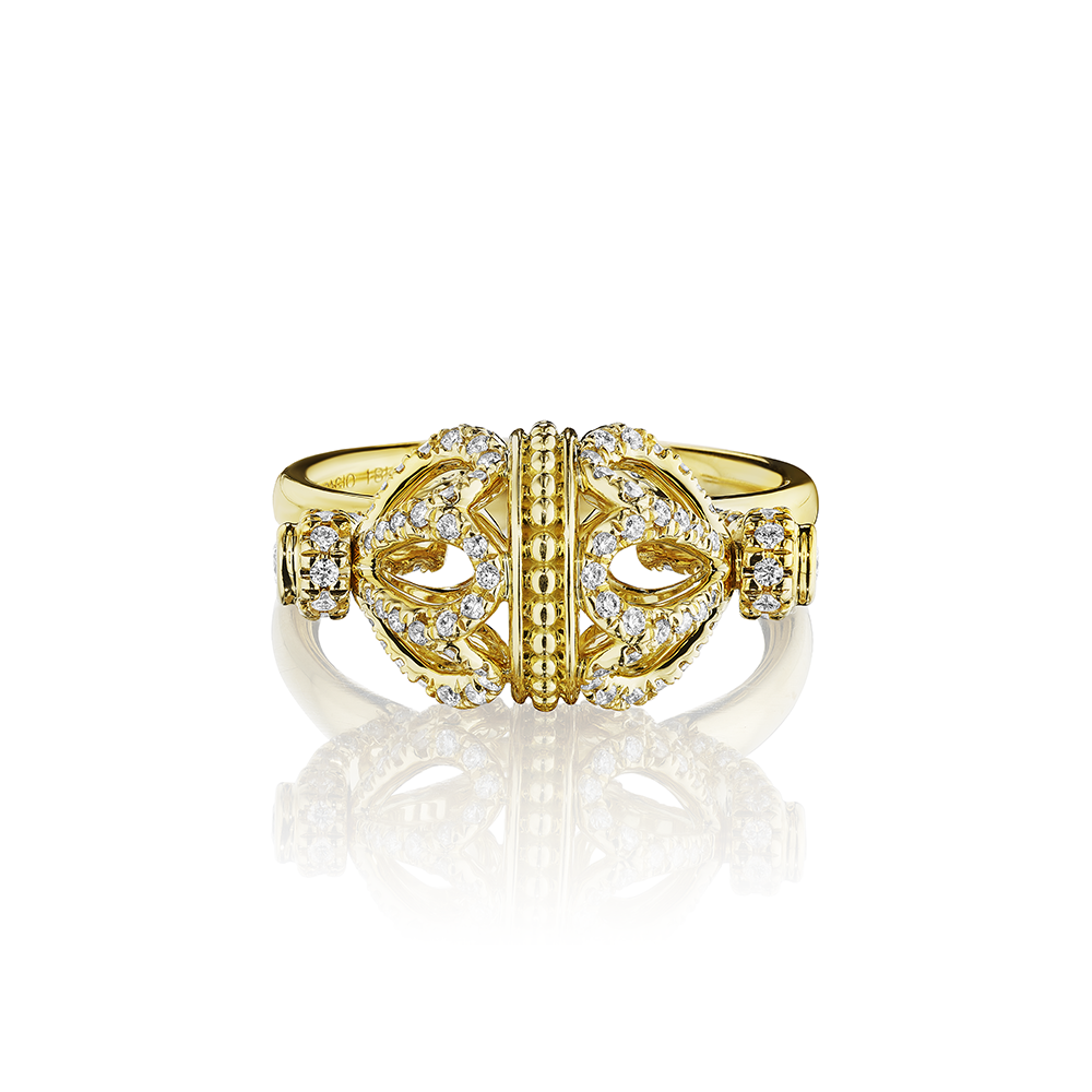 Diamond Rose Bead Ring